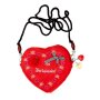 Edelweiss Trachten Tasche, rot, Herzform, Wildlederoptik s-0151