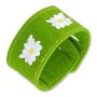 Edelweiss costume bracelet, green, made of felt, with flowers 084-04-32