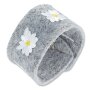 Edelweiss costume bracelet, gray, made of felt, with flowers 084-04-26