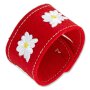 Edelweiss costume bracelet, red, made of felt, with flowers 084-04-30