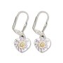 Edelweiss traditional earrings, light pink, heart and flower 085-01-01