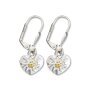 Edelweiss traditional earrings, white, heart and flower 085-01-04