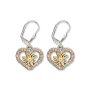 Edelweiss traditional earrings, light peach, heart with...