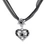 Tillberg Edelweiss Trachten chain necklace heart pendant with rhinestones 43 cm black 027-08-09