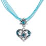 Tillberg Edelweiss Trachten chain necklace heart pendant with rhinestones 43 cm blue 027-08-08