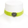 Edelweiss Trachten necklace, light green, with a heart on an elastic velvet ribbon 027-03-09