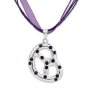 Bavarian style necklace with pretzel pendant with rhinestones, violet
