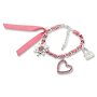 Edelweiss Trachten Armband,rosa,Herz,Blume und Tasche,mit Strass 085-02-14