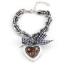 Edelweiss Trachten, traditional bracelet, fabric, checkered, pretzel, bow 085-03-13