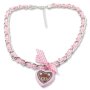Bavarian style necklace with pink/white checkered ribbon...