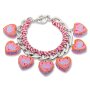 Edelweiss Trachten Armband, rosa, Lebkuchen-herzchen 085-03-05