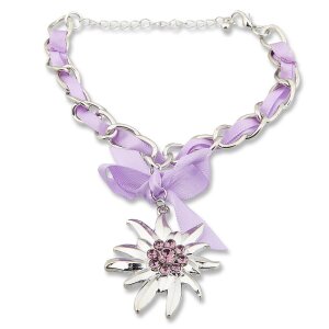 Edelweiss costume bracelet with pendant and bow