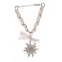 Edelweiss Trachten bracelet, old pink, with pendant and bow 085-04-21