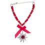 Edelweiss costume bracelet, fuchsia, with pendant and bow 085-04-16
