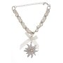 Edelweiss costume bracelet, white opal, with pendant and bow