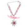 Edelweiss costume bracelet, pink with pendant and bow 085-04-20