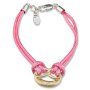 Edelweisse Trachten Armband, rosa, mit Brezel, Strasssteinen und Kordelband 085-02-25