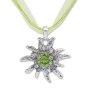 Edelweiss Trachten ladies chain pendant with rhinestones, Collierban Grasgr n 028-03-12