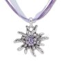 Edelweiss Trachten ladies chain pendant with rhinestones, necklace plum 028-03-20