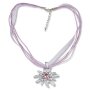Edelweiss Trachten ladies chain pendant with rhinestones, lilac necklace