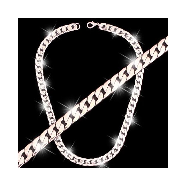 Silver curb necklace 55 cm long 1,2 cm wide