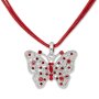 Womens necklace with butterfly, rhinestones, Edelweiss traditional costumes, Siam