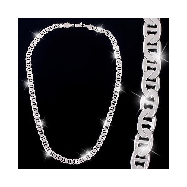 Silver necklace 60 cm long 9 mm wide