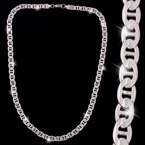 Silver necklace 55 cm long 8 mm wide