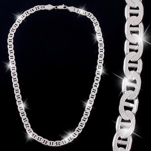 Silver necklace 55 cm long 8 mm wide