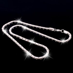 Silver necklace 55 cm long 4 mm wide