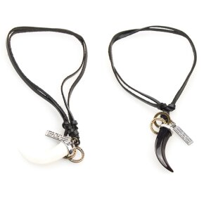 Venture women leather necklace 51 cm brass SR-17978