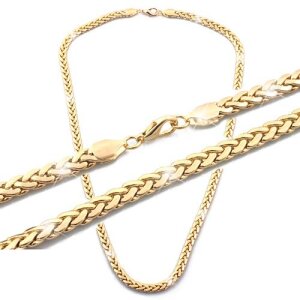 Plait necklace 60 cm long 0,6 cm wide shiny gold