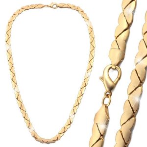 Golden necklace 60 cm long 0,8 cm wide
