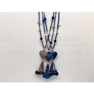 Damenkette mit Herzanh&auml;nger Handmade, L&auml;nge 86,5cm