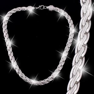 Silver plait necklace 0,8 cm wide