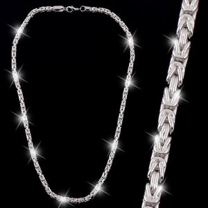 Silver necklace length 60 cm strength 5 mm