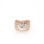 Ladies ring brass crystal stone size 17 rose gold