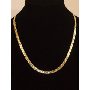 Snake necklace 45 cm long 0,5 cm wide gold