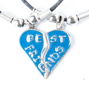 Friendship Necklace, 2 necklaces, each with half hearts...
