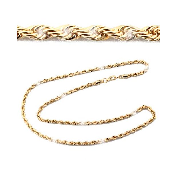 Cord necklace 45 cm long 0,4 cm wide gold