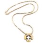 Golden necklace with cross pendant length 50 cm strength 2 mm