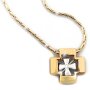 Golden necklace with cross pendant length 50 cm strength 2 mm