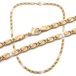 Curb necklace mens necklace 60 cm long 0,6 cm wide gold