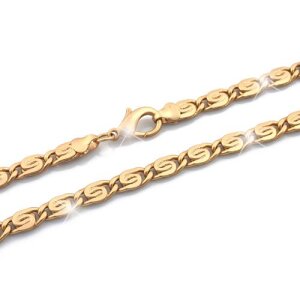 Curb necklace mens necklace 60 cm long 0,6 cm wide gold