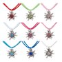 Edelweiss costume necklace, cord made of satin, pendant with rhinestones