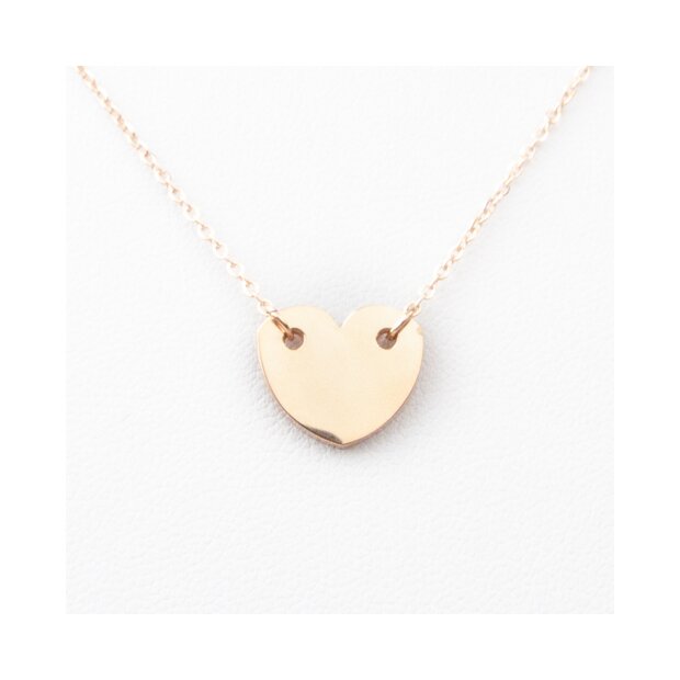 Stainless steel necklace with heart pendant rose gold