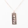Stainless steel necklace with I love you pendant rose gold