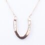 Stainless steel chain with a U/ horseshoe/ magnetic horseshoe pendant/ rose gold