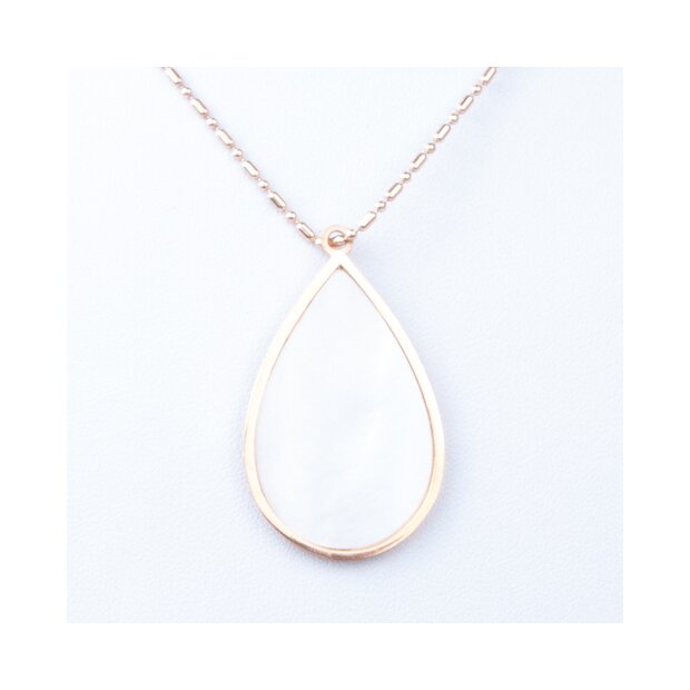 Stainless steel chain in the shape of a raindrop as a pendant, both sides wearable