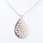 Stainless steel chain in the shape of a raindrop as a pendant, both sides wearable
